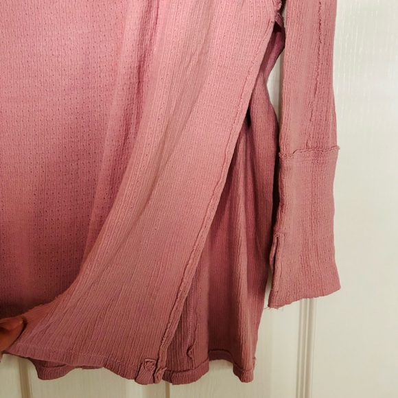 FREE PEOPLE Rose Waffle Knit Oversized Long Sleeve Thermal Top - Picture 5 of 9